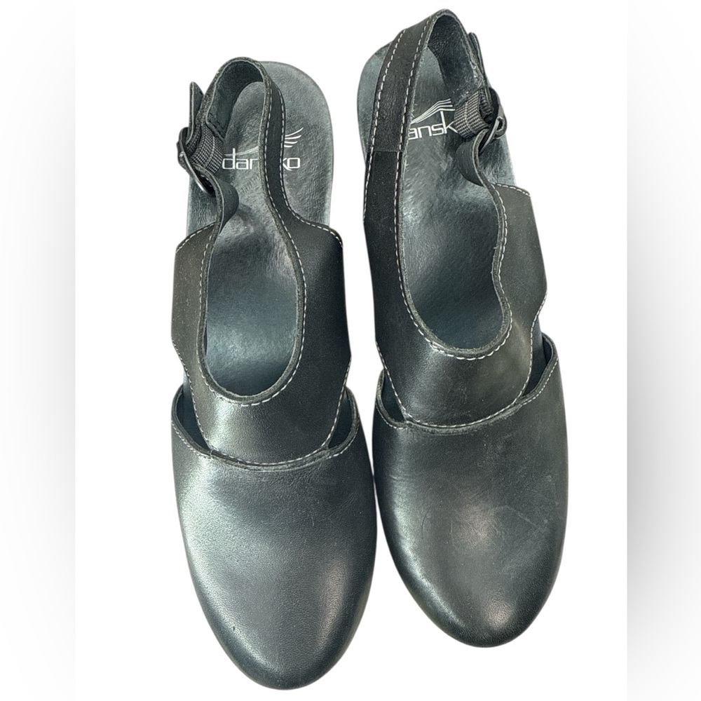 Dansko Riley Clogs Slingback Heels Euro Size 40 black Leather casual everyday - Picture 7 of 10